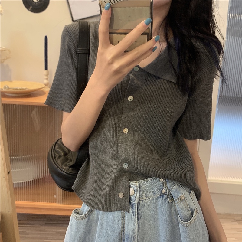 NRVP Áo kiểu nữ ngắn tay gợi cảm thời trang mùa hè Hàn Quốc 2023