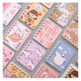 Sổ lò xo A7, sổ tay mini nhiều mẫu dễ thương SH082