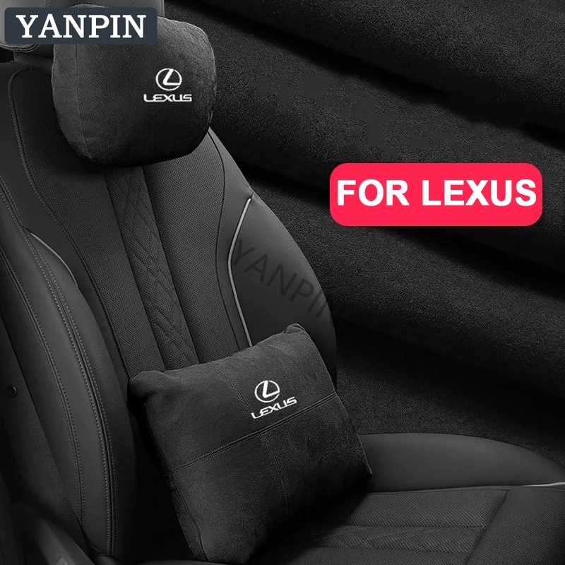 For Lexus Gối Tựa Đầu Bảo Vệ Cổ Bằng Da Lộn Cho Xe Hơi IS250 CT200H ES250 GS250 IS250 LX570 LX450d NX200T RC200T RX300 RX330 RX350
