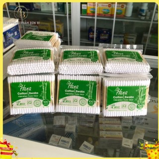 Tăm Bông Cao Cấp Hana người lớn, sợi bông tự nhiên gói 100-200 cây