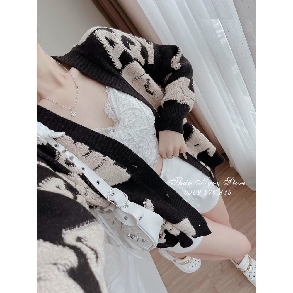 Áo khoác len cardigan gấu 4 nút hàng nhập QC!  THẢO NGỌC STORE