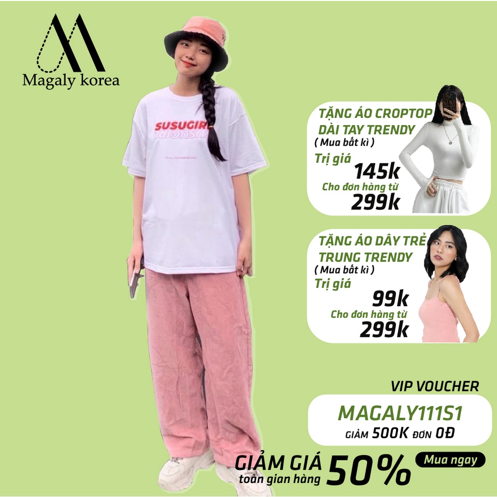 Áo Thun Nam Nữ SUSUGIRL Unisex - Kiểu áo phông form rộng tay lỡ Ulzzang Magaly Korea