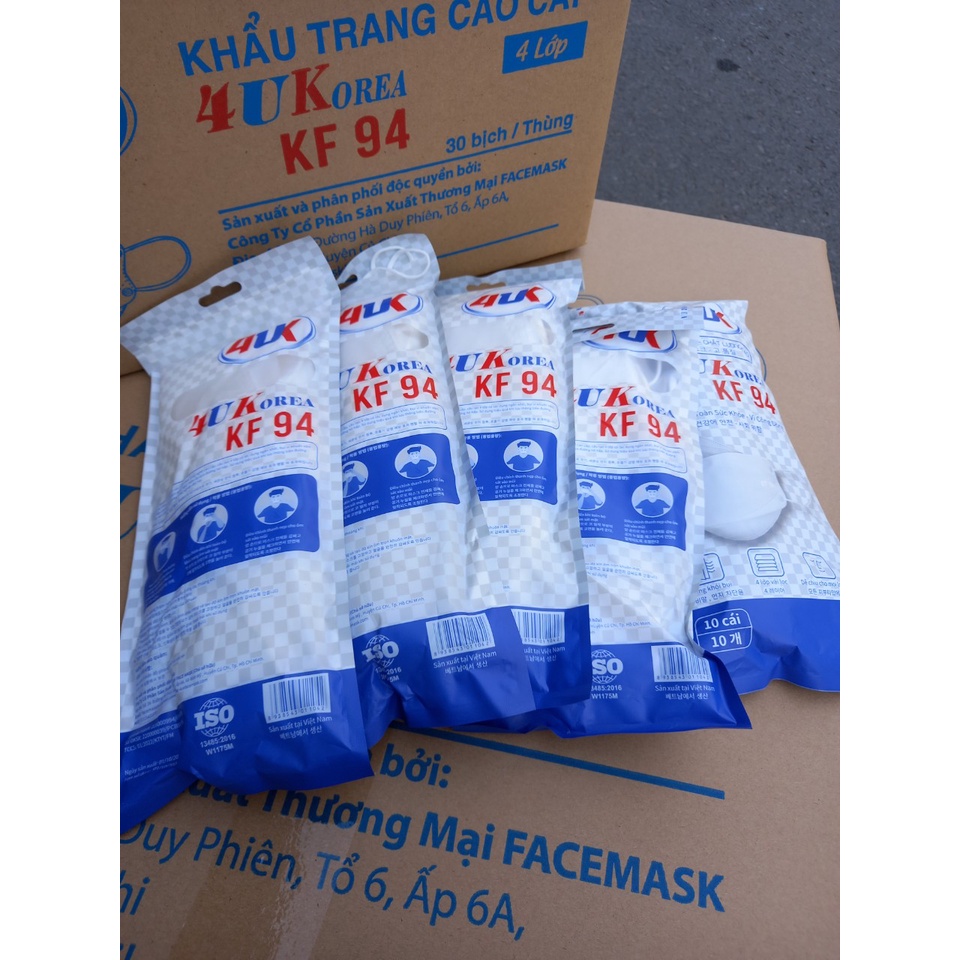 (GIÁ SALE OFF) KF94 THÙNG 300 CÁI 4U KOREA (MÀU TRẮNG)