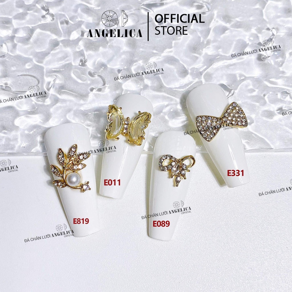 Charm kim loại đá đính móng, phụ kiện nail, trang trí móng