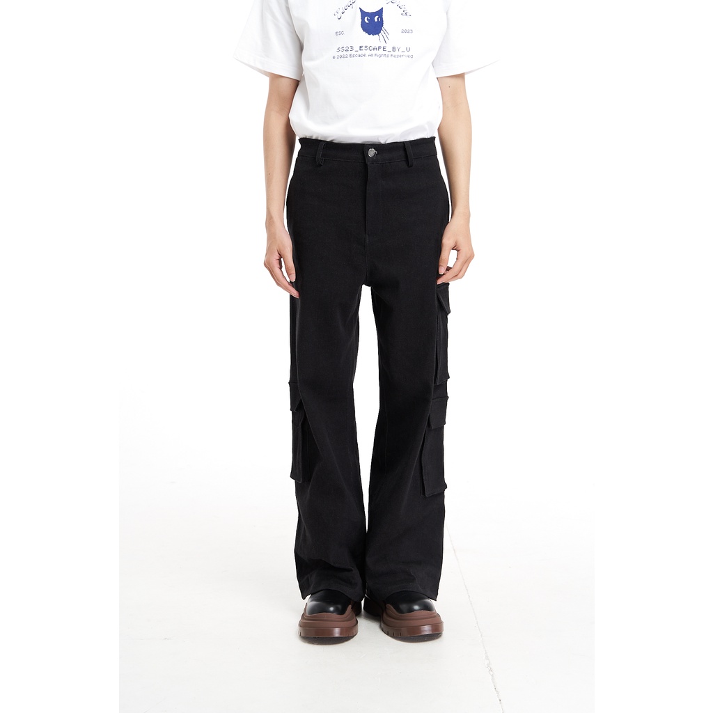 QUẦN JEAN DÀI CARGO PANTS - SS23 JEAN CARGO PANTS - BLACK