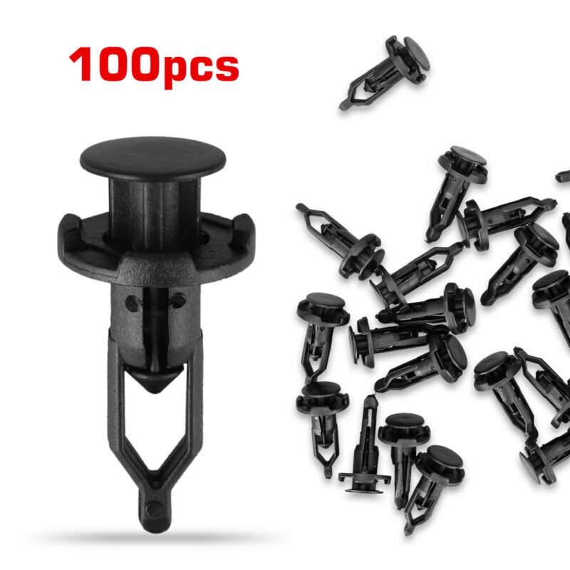Set 100 Đinh Tán Nhựa Màu Đen 9mm Cho Xe Hơi