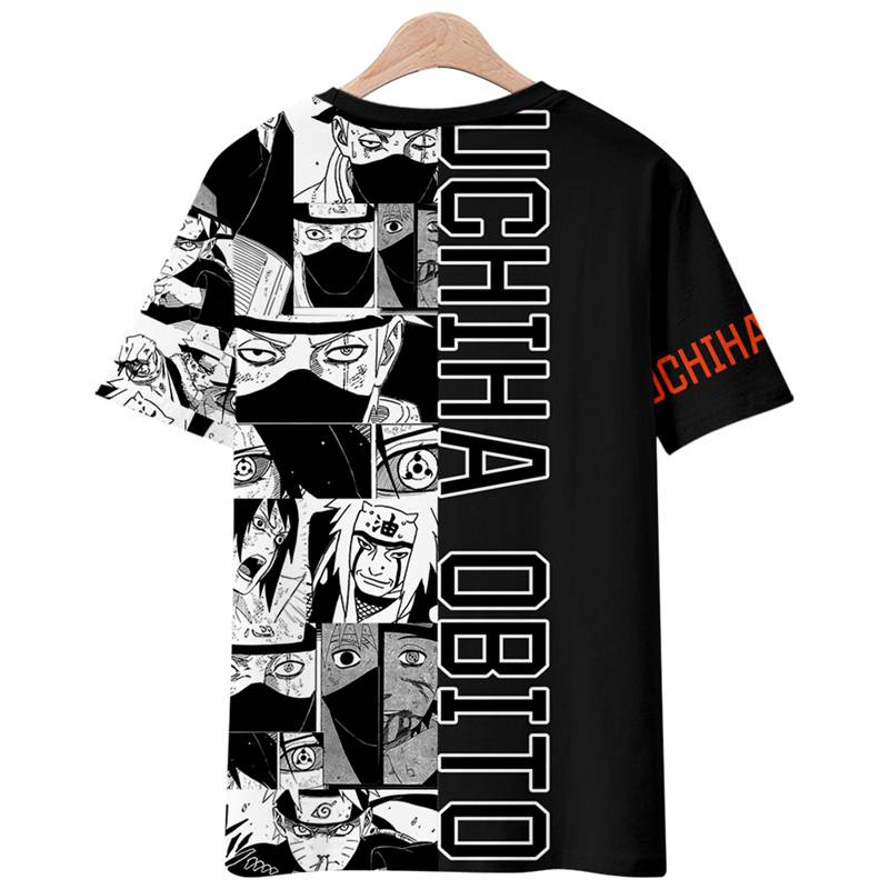 Áo Thun Tay Ngắn Dáng Rộng Họa Tiết Hoạt Hình Naruto Obito Kakashi Thời Trang Cho Nam Và Nữ
