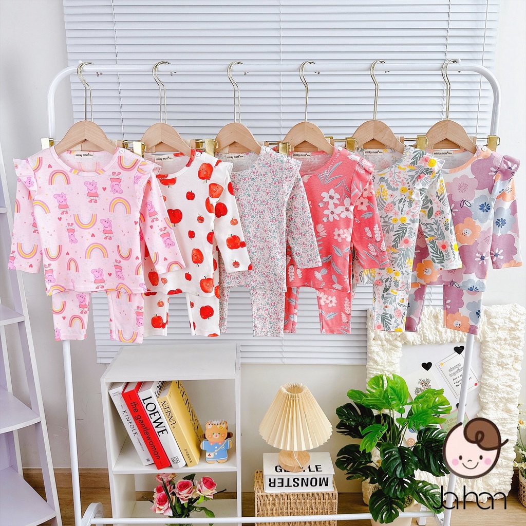 [Bé 8-27kg] Bộ dài tay cánh tiên quần dài Bozip MINKY MOM siêu mềm mịn mát cho bé gái từ 8-27kg - HÀNG LOẠI 1