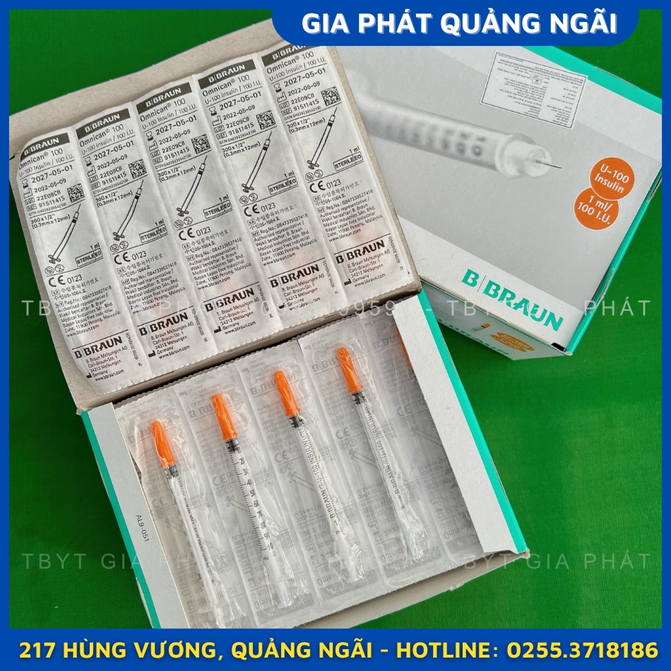 BƠM TIÊM TIỂU ĐƯỜNG 1ML B.BRAUN HÀN QUỐC XILANH TIÊM INSULIN 1ML