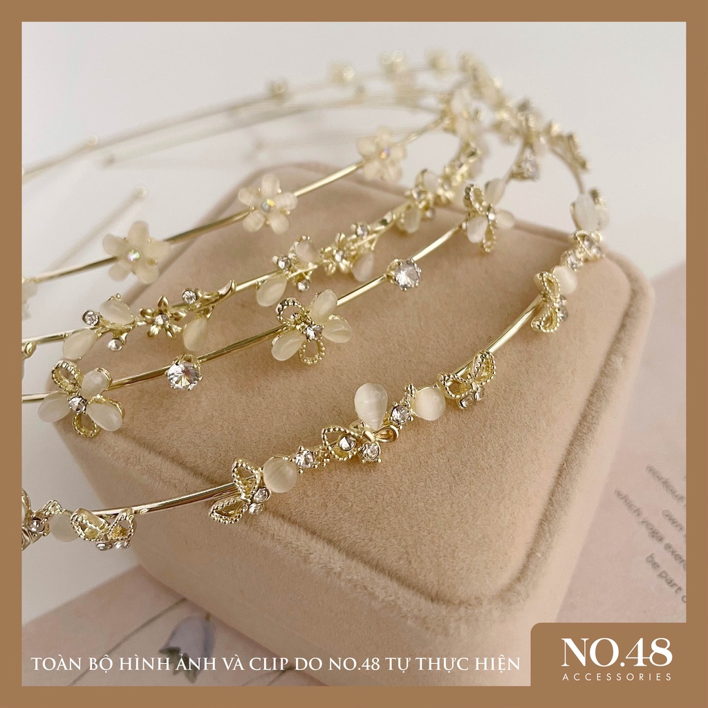 Bờm mảnh đá vàng nhạt nhiều mẫu NO.48 ACCESSORIES mã 3043