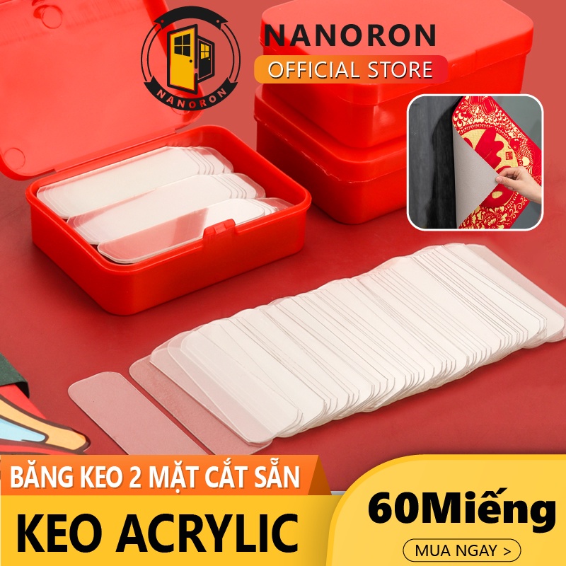 Băng keo trong suốt chuyên dụng cố định đồ vật ⭐ Băng dính acrylic 2 mặt tiện dụng NANORON
