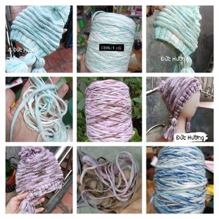 Len Wool pha,len kiểu khúc to khúc nhỏ màu loang.
