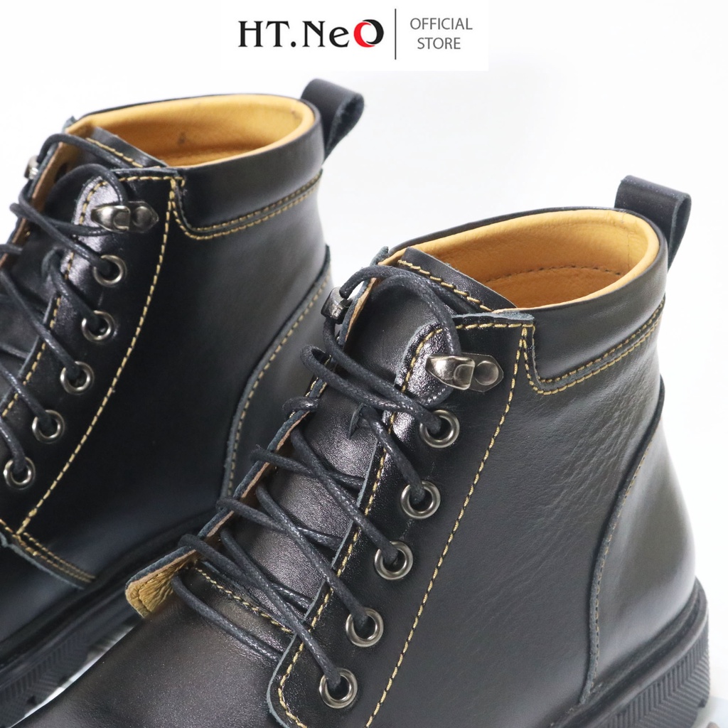 Giày đốc nam - Giày boot nam cổ cao HT.NEO da bò cao cấp ,Đế cao 3,5cm ,Thiết kế basic ,kiểu dáng trẻ trung ,năng động