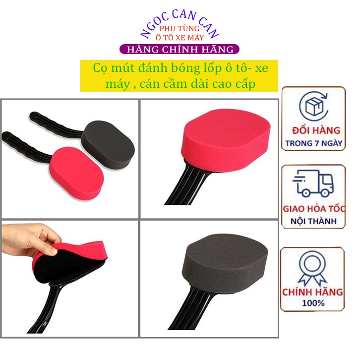 Bàn Chải mút Đánh Bóng Lốp ô Tô Xe Máy Cán Dài Làm Sạch Quét Bóng Lốp 30cm