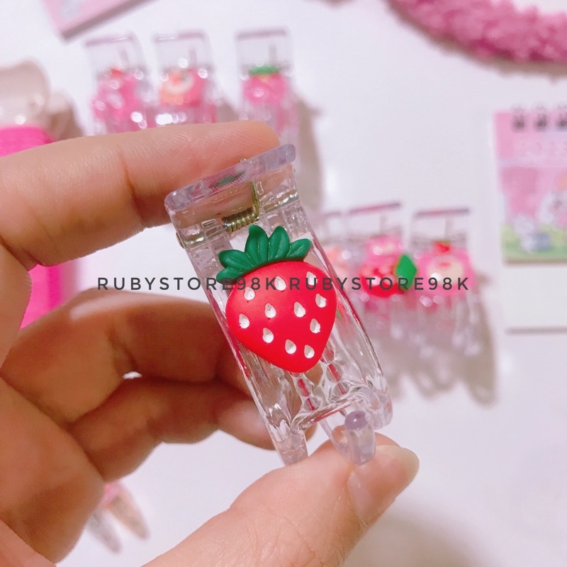 Sỉ vỉ 12 kẹp càng cua gấu dâu LOTSO siêu hot, kẹp Noel