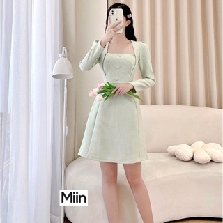 Váy dạ dài tay tiểu thư