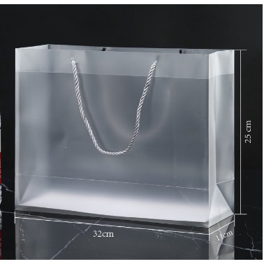 Túi xách mỹ phẩm (combo 10 túi ) quà tặng , bánh kẹo , quần áo , nhựa PVC trong suốt (bóng mờ)