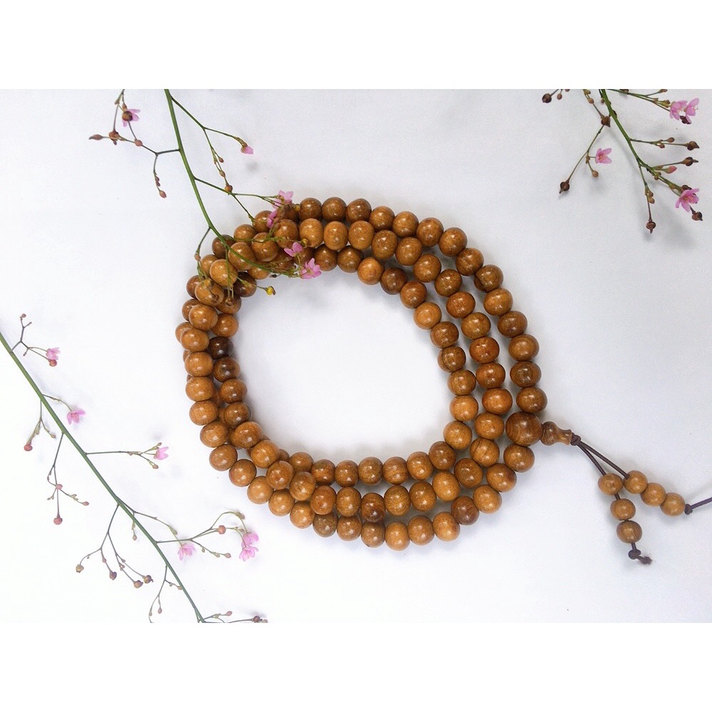 Chuỗi vòng 108 hạt gỗ gù hương (bách xanh) mùi thơm tự nhiên dễ chịu, thư giãn -Giá rẻ