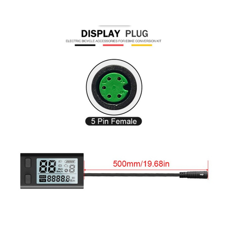 1 Chiếc Xe Đạp Điện 24V-48V Màn Hình LCD 510S Bằng Nhựa Dành Cho BAFANG BBS01 BBS02 BBSHD Mid Drive UART