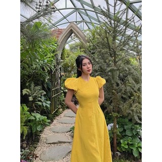 đầm midi tay bồng free size