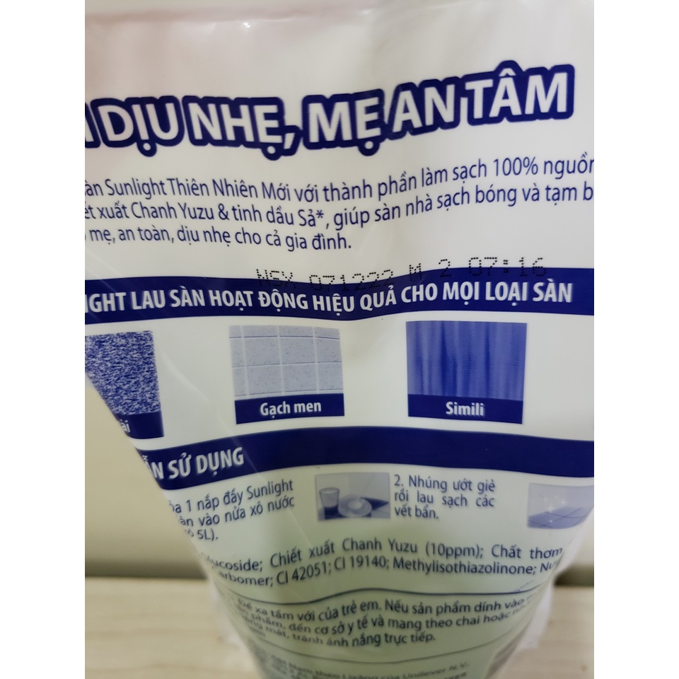Nước Lau sàn Sunlight Chanh Sả Túi 750g