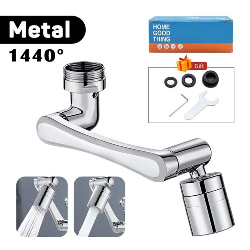 Bộ mở rộng vòi xoay kim loại 1440° Bộ lọc chống giật gân bằng đồng