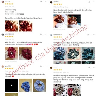 Buộc tóc lụa scrunchies mẫu trơn