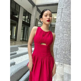 COLUS - Đầm đỏ 2 tầng sát nách