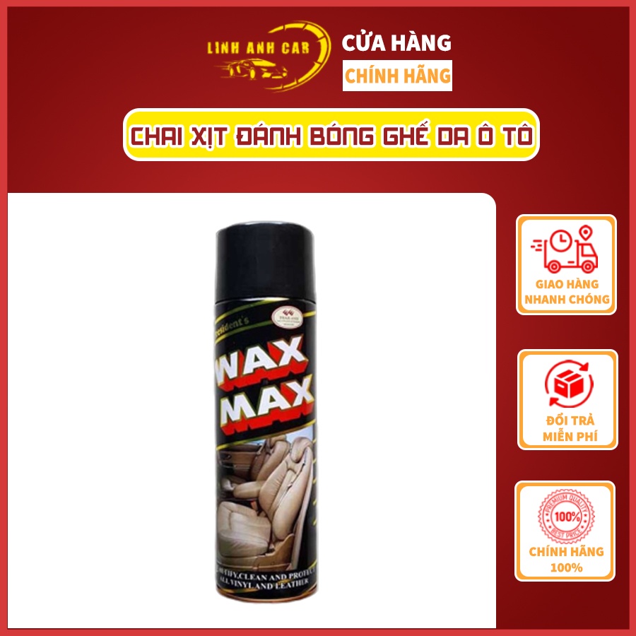 Chai Vệ Sinh Làm Sạch Nội Thất Ghế Da Túi Xách - Chai Xịt Đánh Bóng Ô Tô - Bình Xịt Đánh Bóng Và Làm Sạch Wax Max