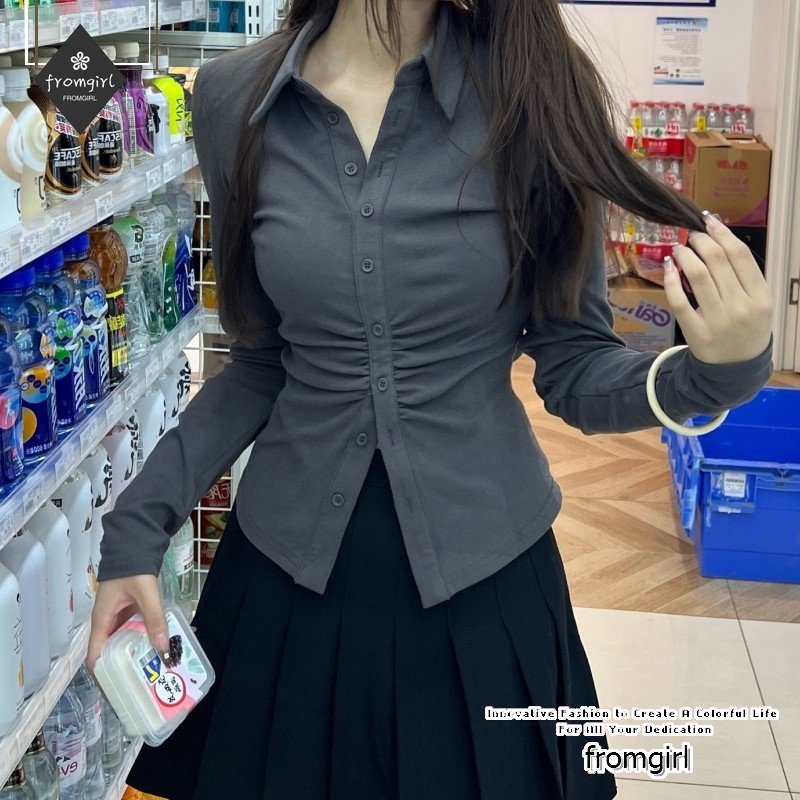 Áo Sơ Mi Tay Dài Dáng Ôm Thời Trang Thu Đông Mới 2022 Dành Cho Nữ