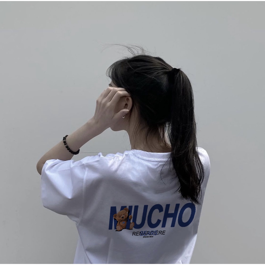 Áo thun unisex form rộng AT355 Miucho basic tee tay lỡ dành cho nam nữ in basic | BigBuy360 - bigbuy360.vn