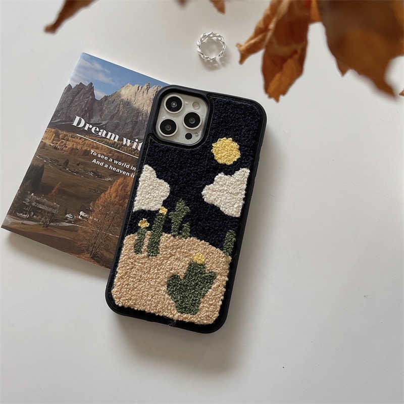 Ốp Lưng Thêu Họa Tiết Dành Cho Điện Thoại iPhone 11 12 13 14 Pro max X XR XS 14Pro iPhone13