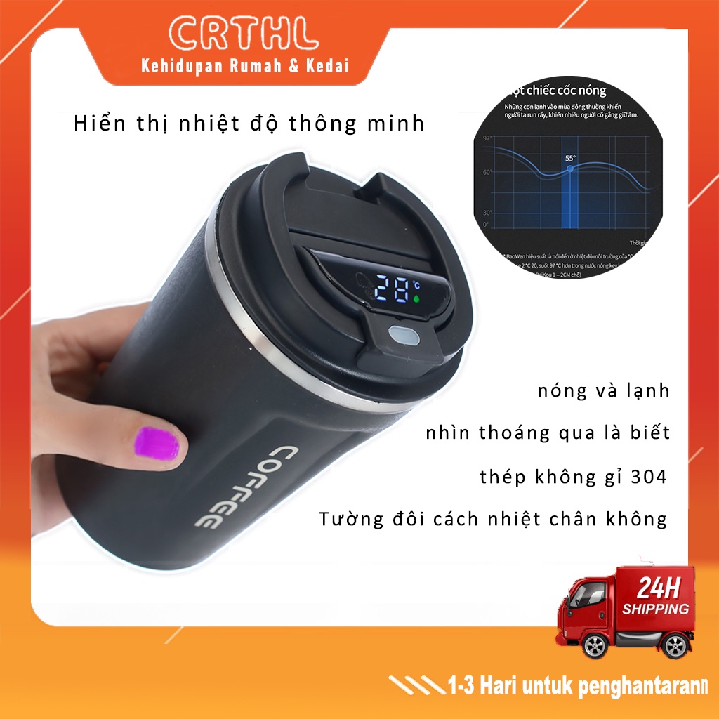 Cốc giữ nhiệt 510ml ly coffee inox 304, ly giữ nhiệt 12h vật liệu cách nhiệt