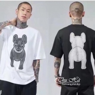 Áo thun unisex nam nữ form rộng tay lỡ lifework hình chó hot trend in 2 mặt