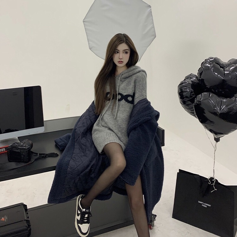 Áo len mũ GOOD màu ghi