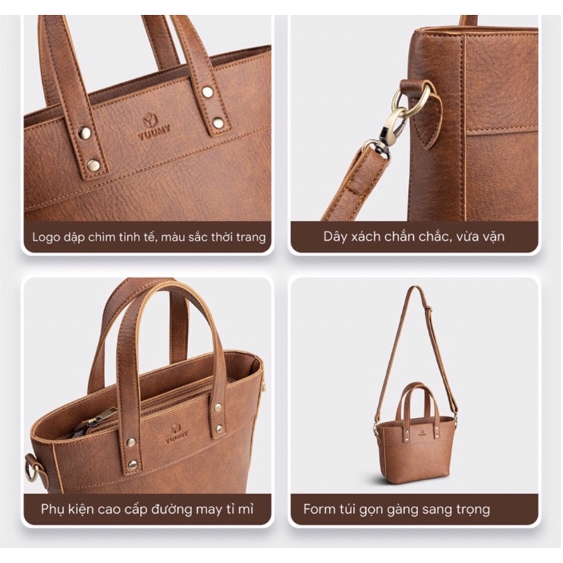 Túi xách da YUUMY YTX25 gồm 2 ngăn