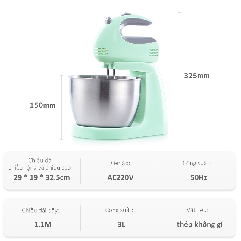 Bộ máy đánh trứng trộn kem SIMPLUS HMJH001 để bàn loại nhỏ đa năng di động dành cho gia đình