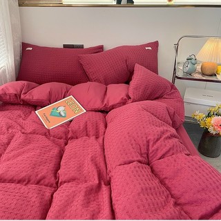 Bộ chăn ga 4 món cotton đũi