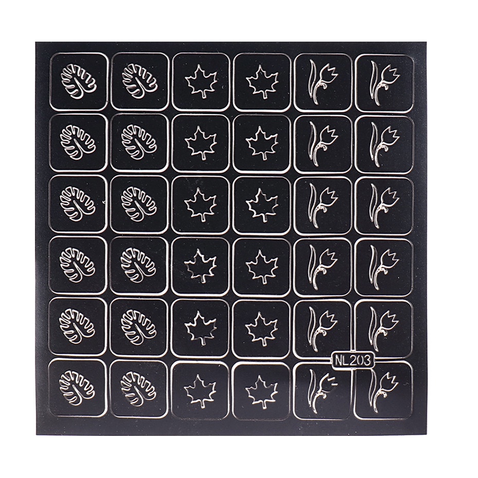 Sticker Dán Móng Nghệ Thuật ins Họa Tiết Rỗng Hình Ngôi Sao Bướm Trái Tim