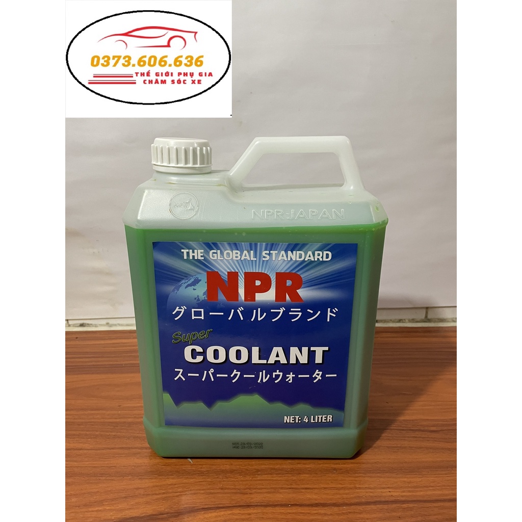 Nước Làm Mát ô tô  NPR COOLANT NHẬT BẢN - CAN 4L Màu Xanh - Đỏ dùng cho honda , toyota ,mazda, huyndai...
