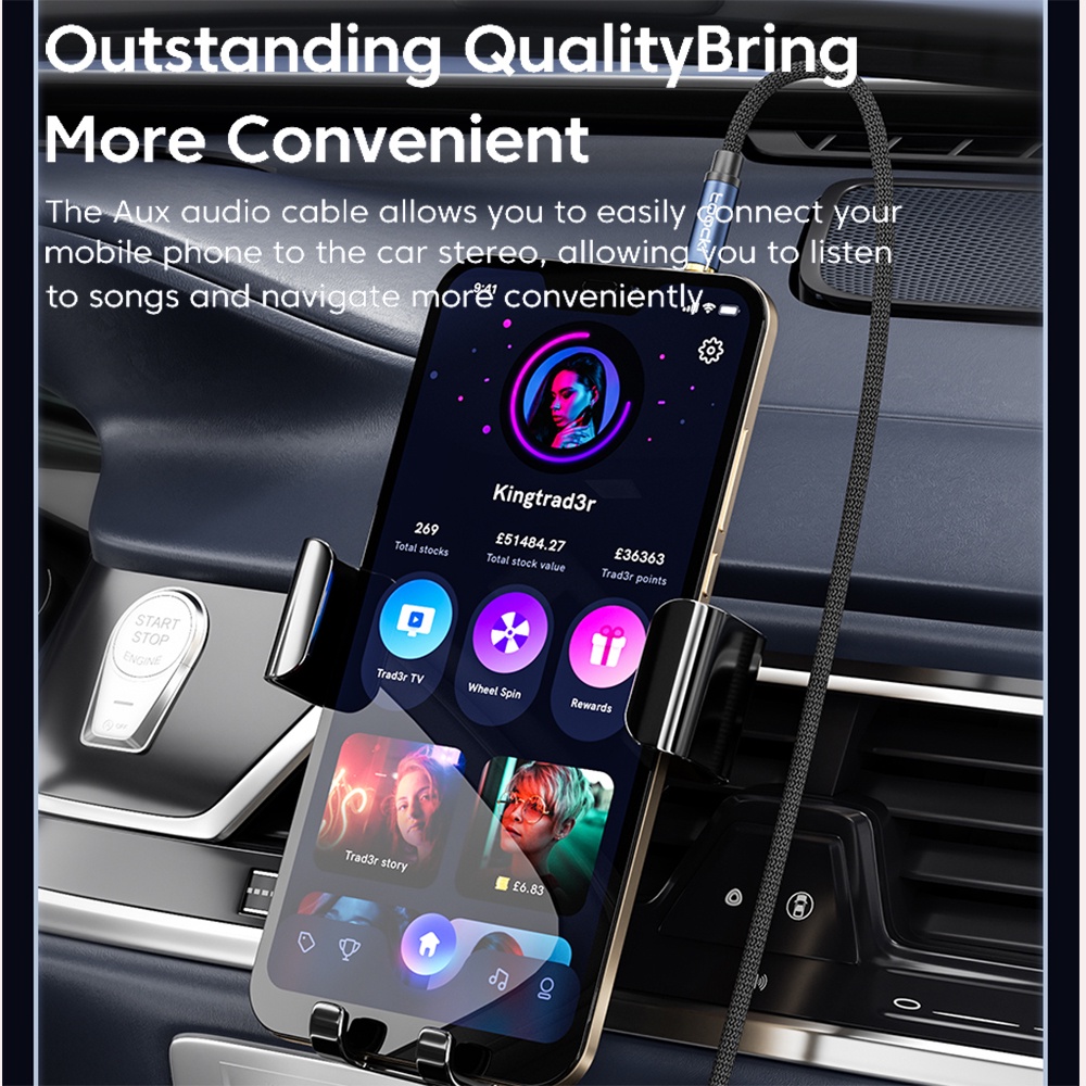 Dây Cáp Âm Thanh 3.5mm Chất Lượng Cao Cho Điện Thoại / Máy Tính Bảng