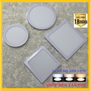 ĐÈN LED ỐP TRẦN NỔI. SÁNG 3 CHẾ ĐỘ( ánh sáng đổi TRẮNG-VÀNG TRUNG TÍNH- VÀNG sau mỗi lần tắt mở)
