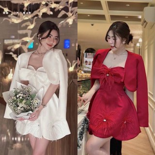 SET ĐẦM HAI DÂY LÔNG VŨ KÈM KHOÁC