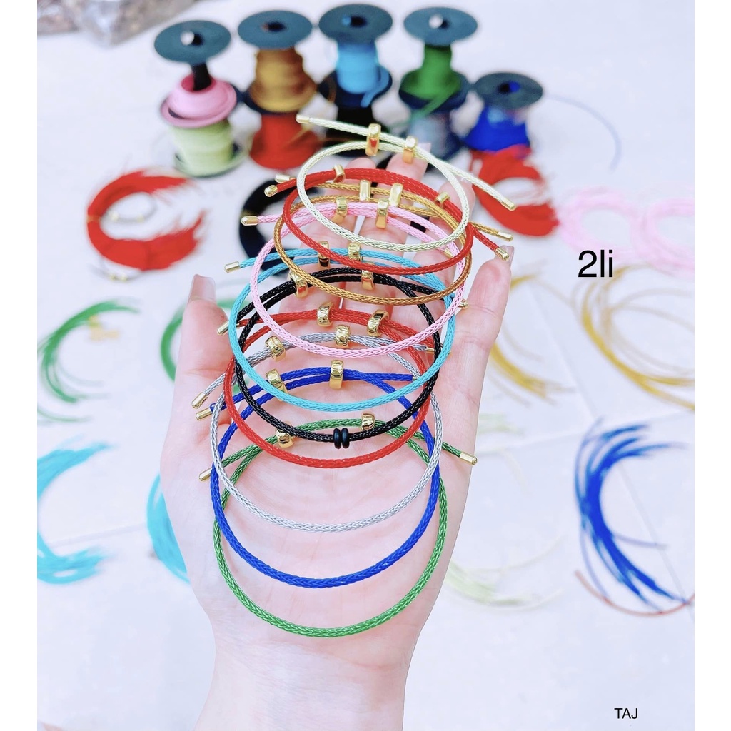 Vòng tay dây thép - dây cáp xỏ đá