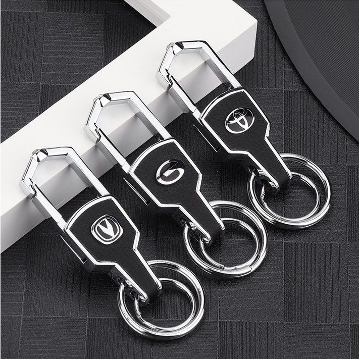 Móc Chìa Khóa Ô Tô Bọc Da Cao Cấp Gắn Logo Theo Hãng Xe Thiết Kế Sang Trọng