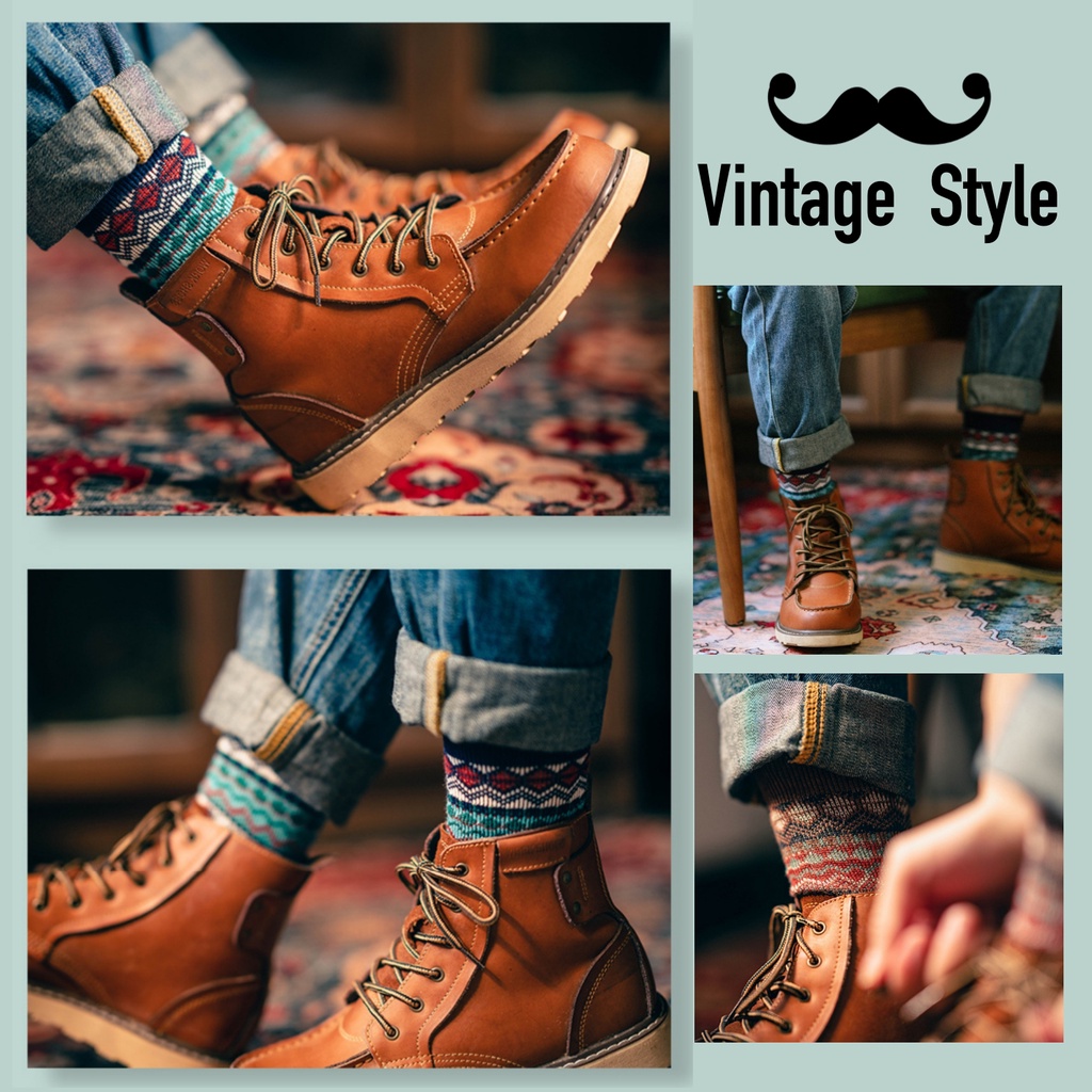 Tất Thời Trang Phong Cách Vintage Nam Nữ Cổ Cao