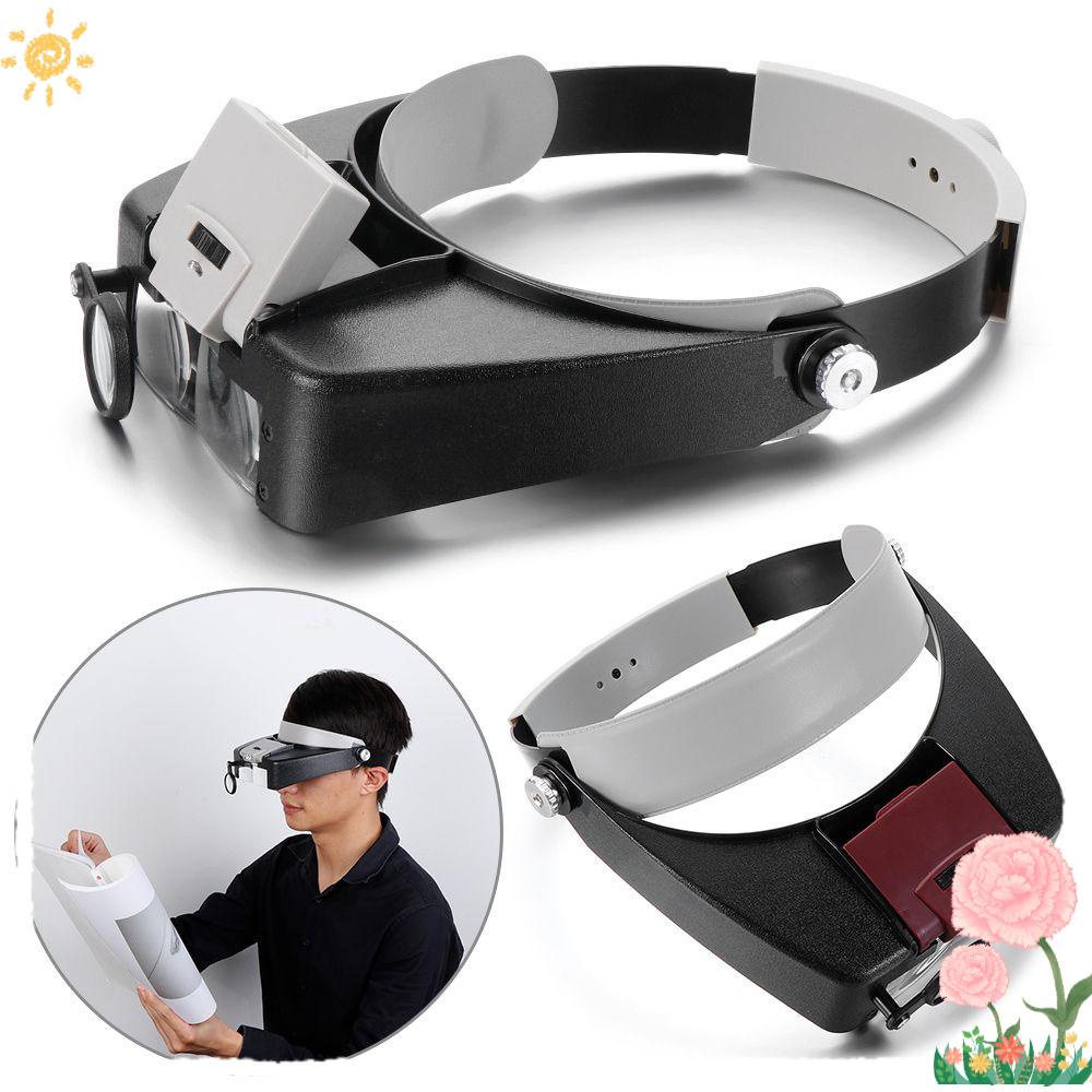 Fka Băng Đô Đội Đầu Có Đèn LED Kính Lúp Để Sửa Chữa Trang Sức