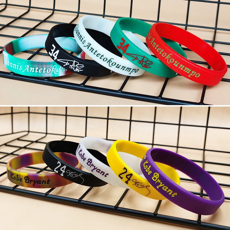 Vòng Tay Cao Su Bóng Rổ NBA 1.0 Logo Iverson Thompson Antetokounmpo Durant WestBrook Leonard