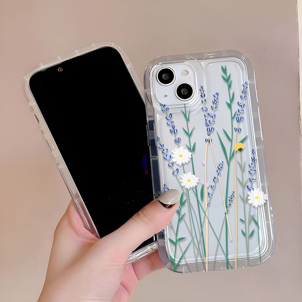 Ốp Điện Thoại Tpu In Hình Hoa Oải Hương Thời Trang Cho iphone 14promax 11 13 12 7Plus 6 6s XR X XS Max