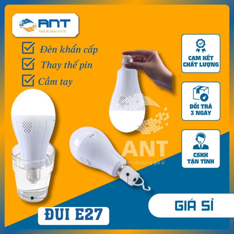 Bóng led tích điện sử dụng AC + DC, 20W - 30W sử dụng 2 pin sạc, 40W sử dụng 4 pin sạc, thời gian sử dụng 4-6h